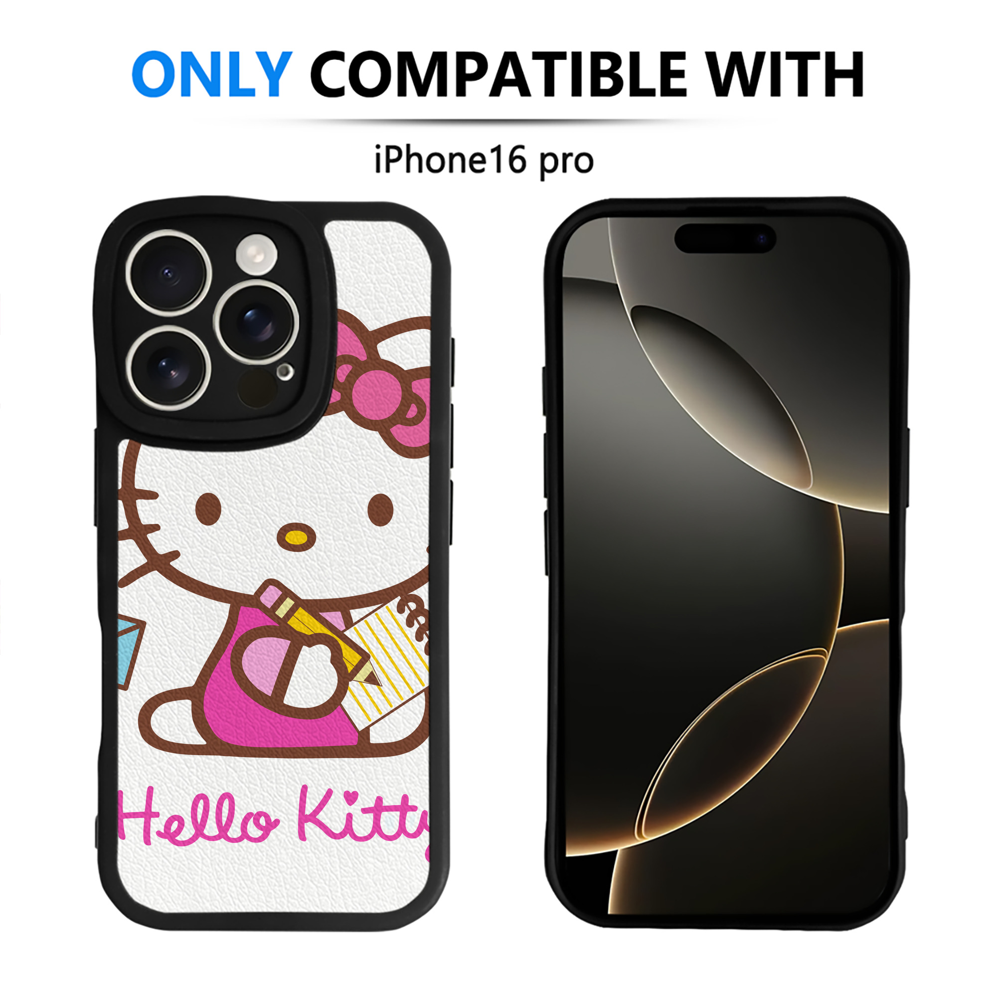 （画像用） Hello Kitty ハローキティ 【iPhone 16シリーズ対応】シリコンスマホケース（レザー調） 材質：シリコン